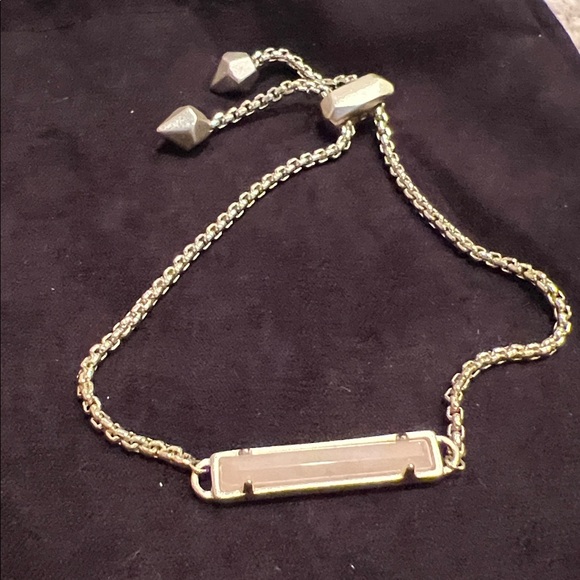 Kendra Scott Rose Quartz Gold Adjustable Bracelet - Picture 1 of 13